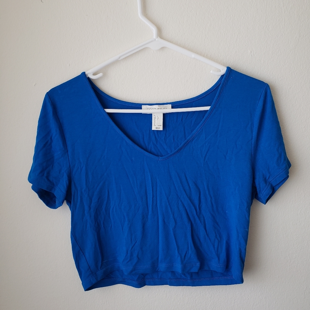 Blue Forever 21 Crop Top